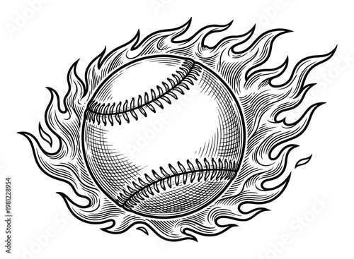 Vintage Baseball on Fire