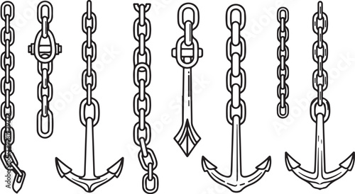 Line drawings of various brass musical instruments in profile view Vector