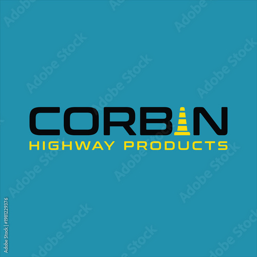 Corbin highway products logo on blue background
