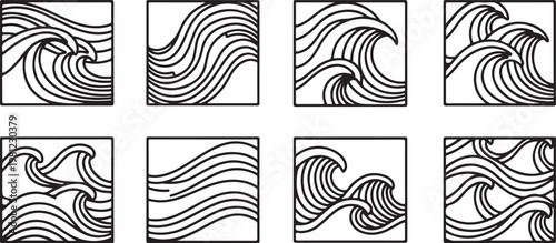 Intricate black and white fingerprint patterns arranged in a grid Vector