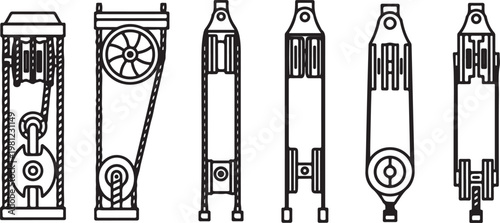 Various vintage style telephones from different eras Vector