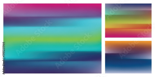 Abstract Blurred Gradient Background Set with Soft Horizontal Color Transitions and Vibrant Modern Backdrop for Wallpapers, Banners, Posters, and Digital Design Projects