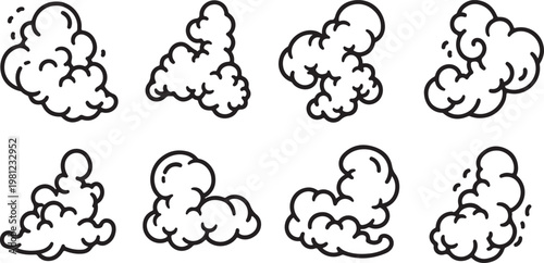 Abstract doodles of interconnected shapes and squiggly lines Vector