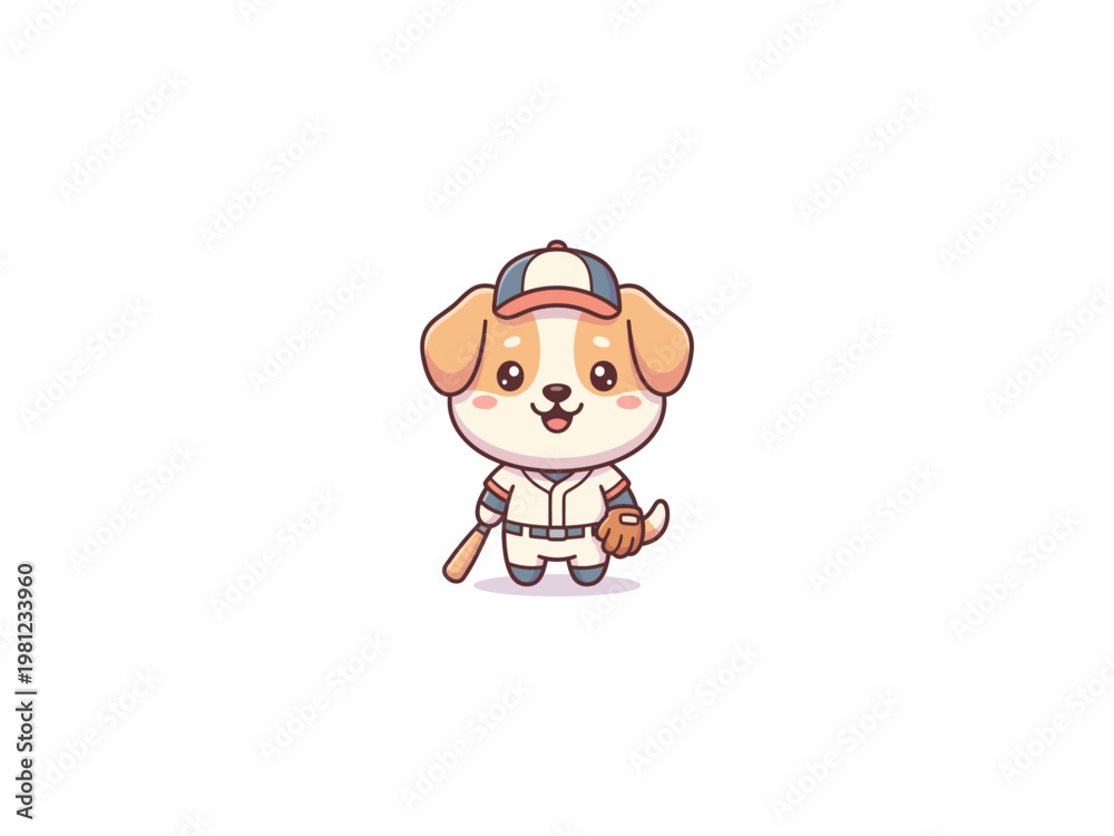 Fototapeta premium Chidi Cute dog baseball. 