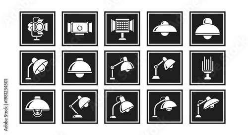 Collection of various desk lamps.