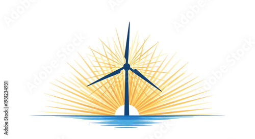 Wind turbine with sunburst energy concept renewable power