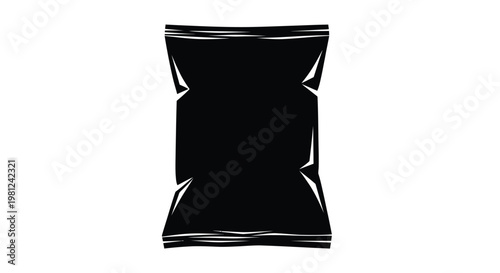 Black snack bag illustration a stark minimalist design silhouette