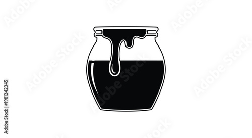 Black liquid overflowing from a jar a striking silhouette