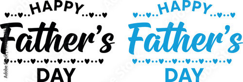 Happy father's day typography two colorful and bold text designs