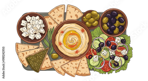 A delicious breakfast decoration featuring gourmet chocolate Easter eggs in a basket and on a brown wooden table alongside a fresh cup of tea and sweet cookies