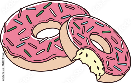 Single Sweet Donut Food Item. Glazed Donut Isolated Food Object. Fresh Donut Round Bakery Treat. Single Donut Dessert Food Element. Sweet Donut Bakery Snack Item. Isolated Donut Sugary Food Treat.