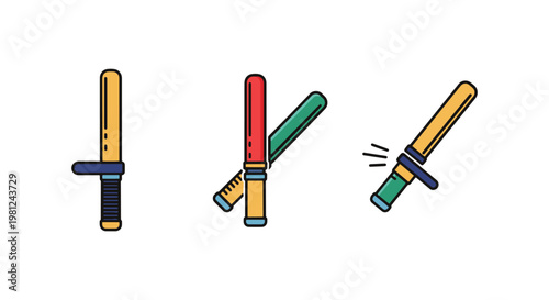 Security Baton Line art vector abstract minimal decorative illustration