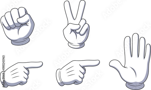 Various hand gestures demonstrating different sign language alphabets Vector