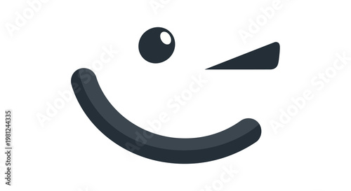 Minimalist black and white smile design with geometric shapes