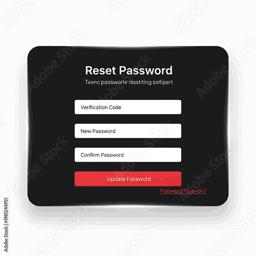 Password reset page with verification code and new password fields online