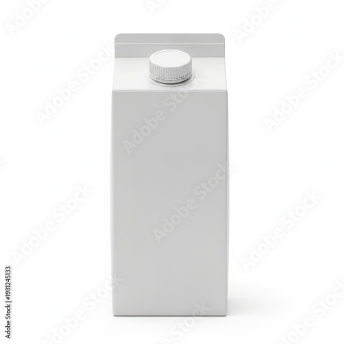 A white rectangular carton with a screw cap on a white background.