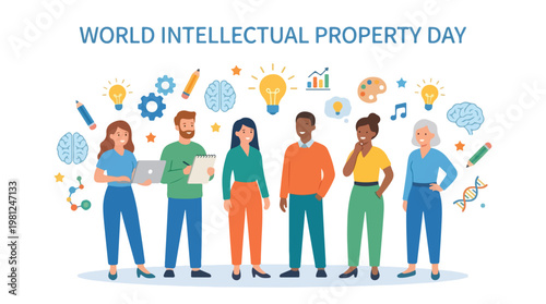 vector people celebrating intellectual property day 1