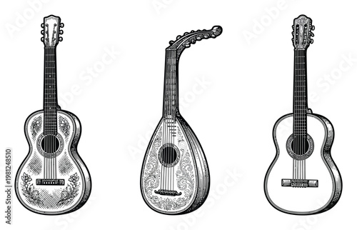 Vintage of Three Stringed Musical Instruments