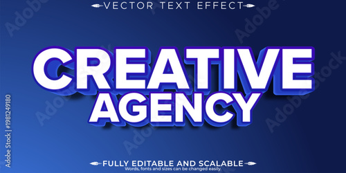 Agency editable text effect, editable business and marketing text style
