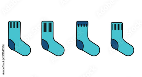 Aqua socks Line art vector creative abstract minimal illustration