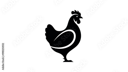 Chicken Silhouette Icon Farm Poultry Vector