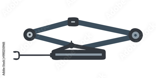 Car jack tool illustration, flat style, on a white background 