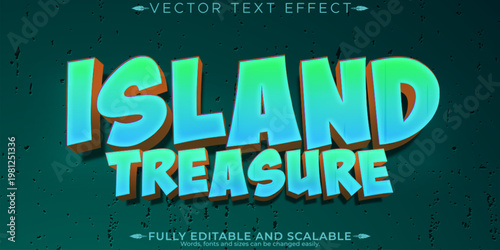 Island editable text effect, editable treasure and pirate text style