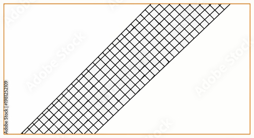 Black diamond pattern overlay on white background with orange border