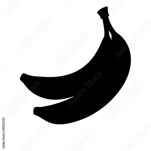 Banana Fruit Bunch Duo Minimalist Vector Silhouette Icon