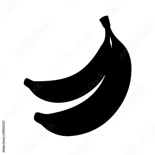 Banana Fruit Bunch Duo Minimalist Vector Silhouette Icon