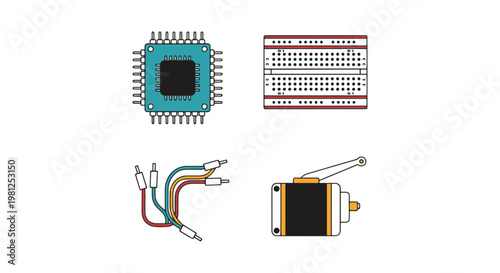 Arduino Kits Line art vector modern colorful shapes