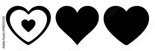Wish-list heart icons set with solid black icons on white background featuring wishlist, heart, symbol with love and satisfaction