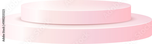 Pink 3D Podium Pedestal with Two Tiers for Product Display