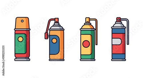Bear spray Line art vector abstract simple illustration
