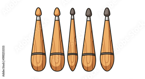 Bamboo Knitting Needles Line simple colorful pattern illustration