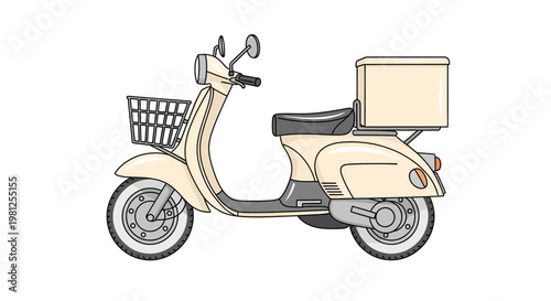 Scooter with delivery box attached.