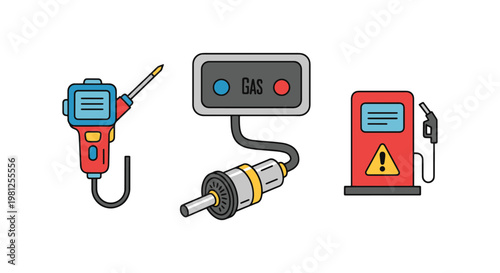 Automotive gas detector Line abstract illustration vector