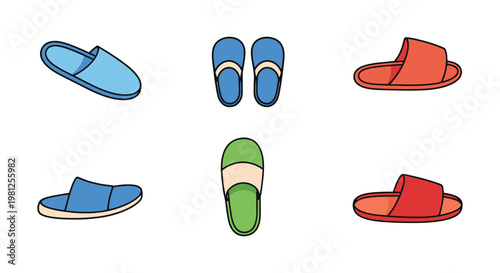 Bathroom Slippers Line art abstract clean minimal vector