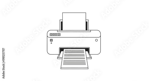 Vector illustration of a printer on isolated white background