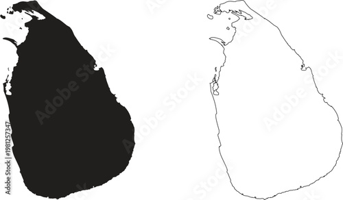 sri lanka, map, outline, silhouette, vector, island, ceylon, asia, south asia, indian ocean, border, black, white,