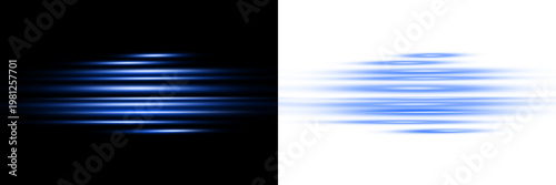 A shimmering stripe effect, a sparkling and shiny blue line, isolated on a transparent background. Suitable for design elements, lighting effects, magical themes, holiday decorations, PNG