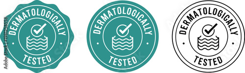 Dermatologically Tested Badge Set – Vector Icons for Skincare, Cosmetics, and Product Packaging Design