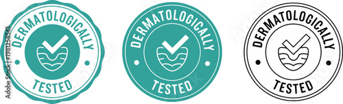 Dermatologically Tested Badge Set – Vector Icons for Skincare, Cosmetics, and Product Packaging Labels