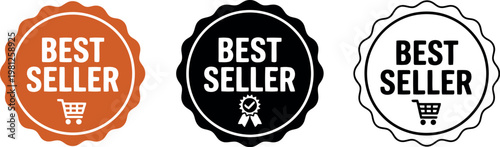 Best Seller Badge Icons Set – Vector Labels for Ecommerce, Retail, and Marketing Promotions