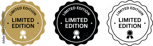 Limited Edition Badge Set in Gold, Black, and White for Premium Product Labeling and Branding