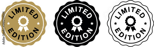 Limited Edition Badge Set in Gold, Black, and White for Premium Product Labeling and Branding