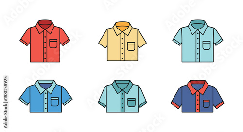 Breathable Shirt Line art abstract colorful shapes illustration