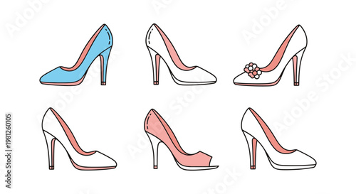 Bridal Heels Line art vector abstract clean minimal illustration