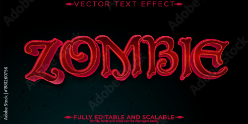Halloween monster text effect, editable horror and scary text style
