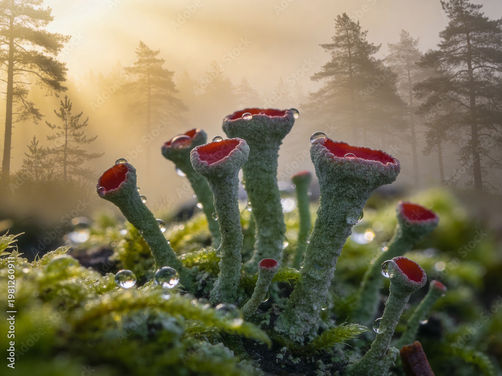Fototapeta premium Macro World of Forest Moss and Lichen